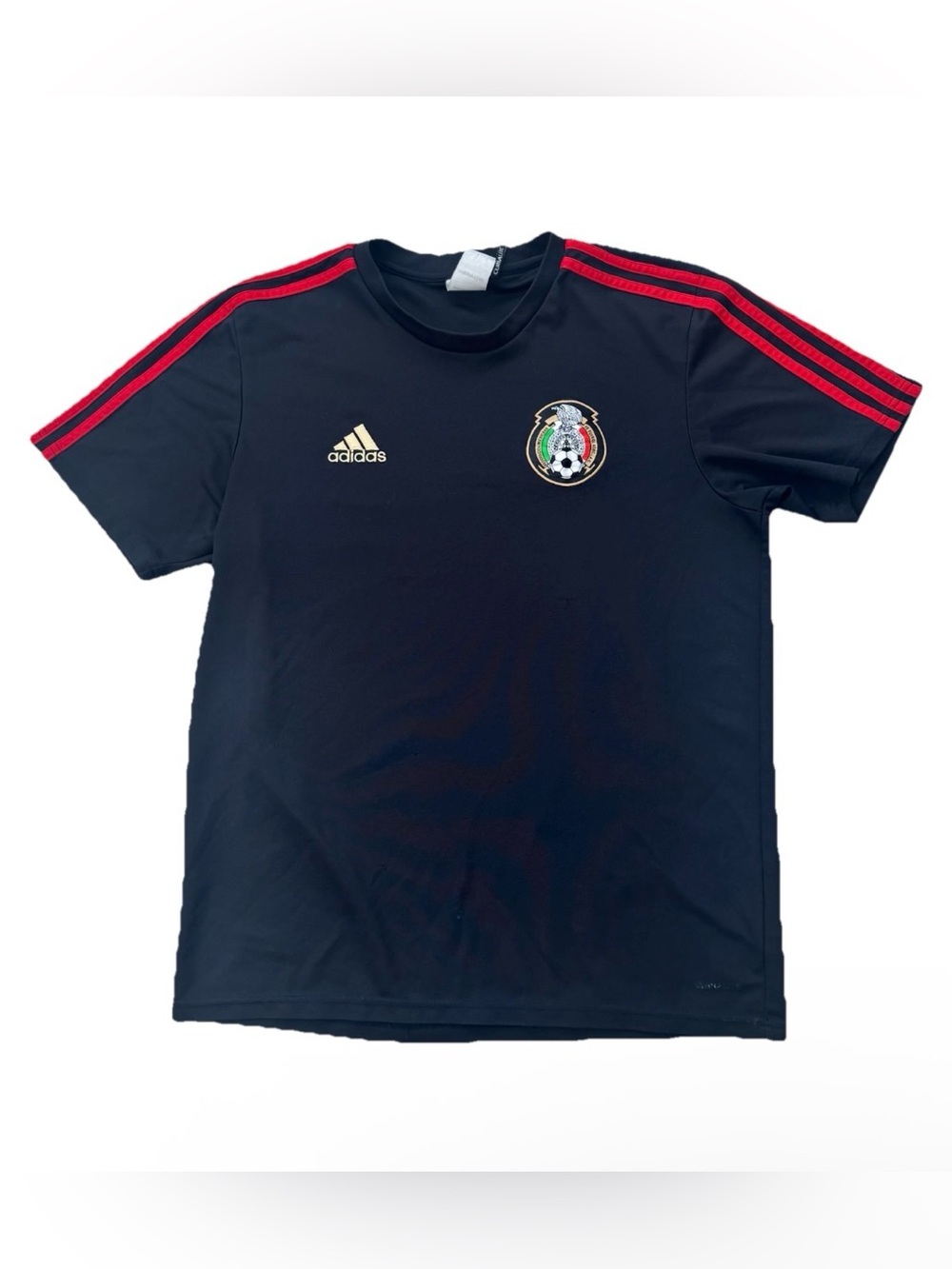 Adidas Mexico National Team Black Training Shirt Climalite Red Stripes Men’s M